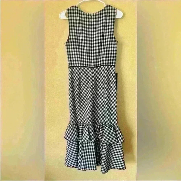 TOME Collective Gingham Ruffle Hem Dress 
Black And White- Size 6 NWT! - Picture 9 of 12